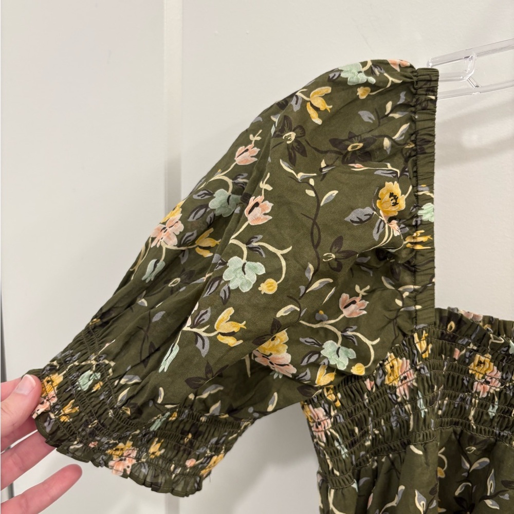 Tory Burch Smocked Floral Mini Dress Size Medium - Picture 11 of 15